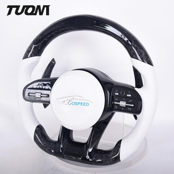 350mm Forged Carbon Fiber Leather Wheel Control Device For Mercedes Benz 809