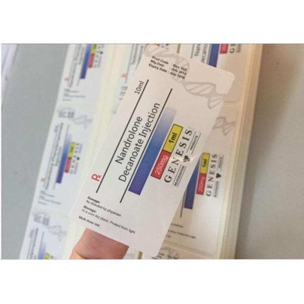 Buy Nand Decanoate Glass Vial Labels Square Shape Glossy Lamination Surface at wholesale prices