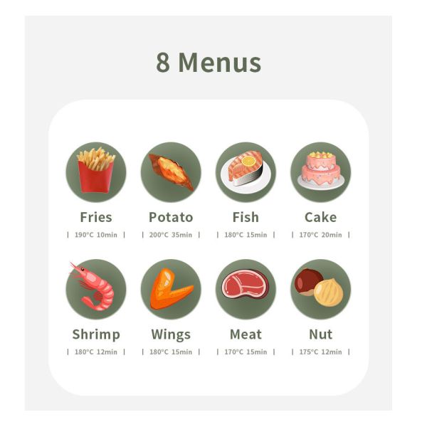 Stainless Steel Electric Heating Air Fryer with High Firepower and Touch Screen