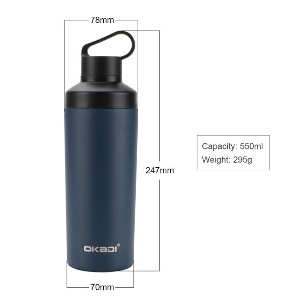 Hight Quality Custom Logo 530ml Metallic Thermo Vacuum Flasks Stainless Steel Insulated Sports Water Bottle