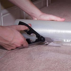 China Plastic 1600mm 4mil Carpet Protection Film For Exhibitions Foot Traffic on sale