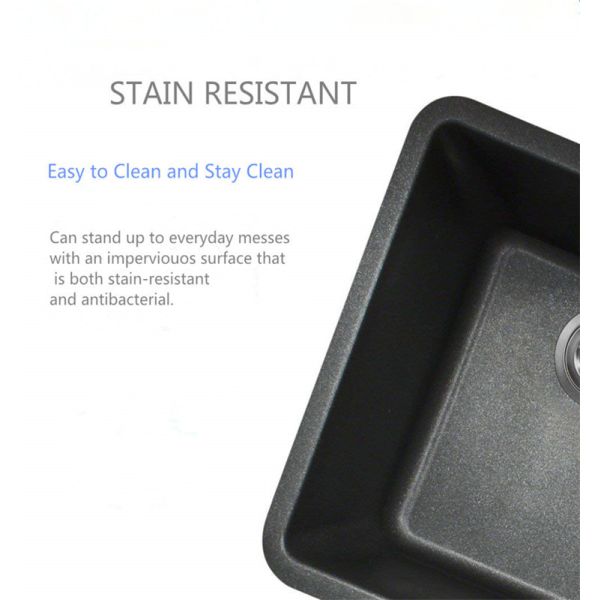 Factory Direct Price 17 Inch Black Under Mount Composite Granite Bar Sink