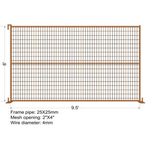 Quality 6FT X 9.5FT “VICORIA SECRET” TEMPORARY FENCE Mesh 2&quot;x4&quot; Diameter 3.00mm/3.5mm/4.00mm for sale