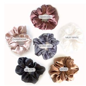 22mm Oversized Silk Scrunchie , 100% Mulberry Silk Thick Hair Bobbles With Gift
