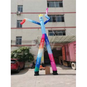 Advertising 2 Lane Inflatable Dancing Man Mr.Welcome With Air Blower