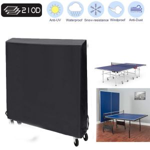 Polyester Table Tennis Cover Black Water Resistant With Paddle Pockets