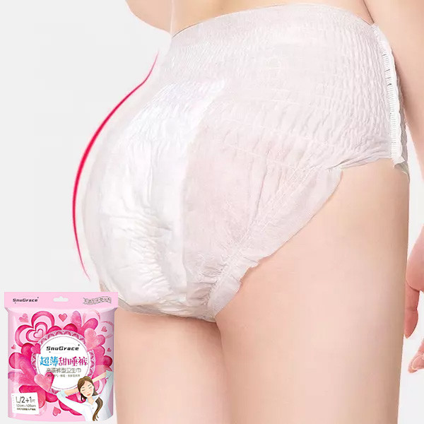 Buy Large Size Lady Menstrual Panties Super Soft Disposable Panty Sanitary Napkin at Night at wholesale prices
