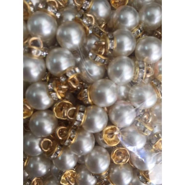 without hole round pearl ABS pearl button with nail for garment accessories