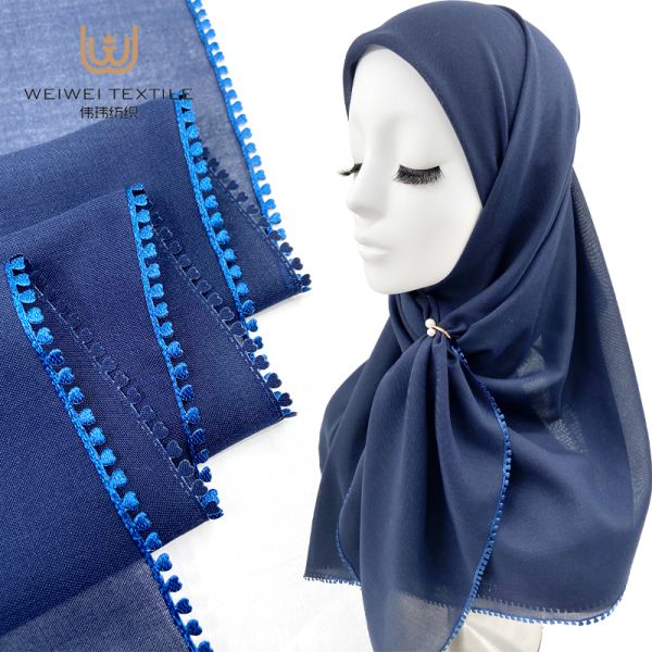 High Quality Tudung Bawal Solid Breathable Square Muslim Women Spring Summer Ethnically Inspired Scarf Shawl Cotton Voile Hijab