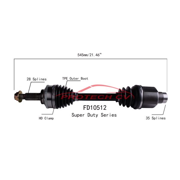 Buy FD10512 CV Axle Assembly Heavy Duty Clamp TPEE Boot  Cold Forging Grinding Process Technology EXTREME Weather Unit at wholesale prices
