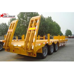 45 - 100 Tons Lowboy Drop Deck Trailer , 3.5" Bolted King Pin Low Flatbed