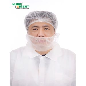 Nylon Non Woven Disposable Beard Cover With Single Elastic White