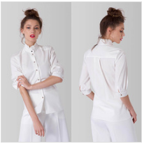 Guangzhou Clothing Factory Office Bell Sleeve Lady Blouse