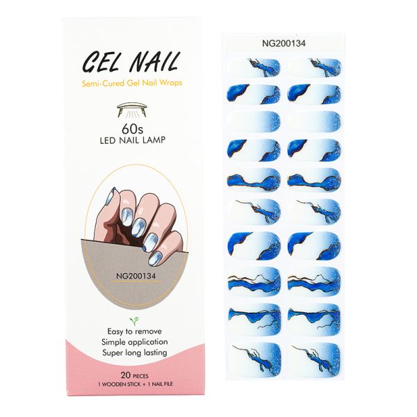 Uv gel Hot Sell Semi Cured Wraps Long Lasting Gel Nail Stickers New Arrival Styles Nail Gel Wraps With Uv Lamp