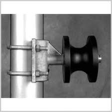 4 Inch Round Square Fence Post Black Nylon Roller Galvanized