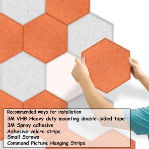 China Hexagon PET Felt Acoustic Foam Board Glue Installation sound absorbing on sale