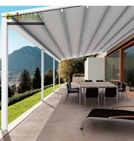 Outdoor Pergola Awning Kits Garden Sunshade PVC Waterproof Motorized Pergola Awning