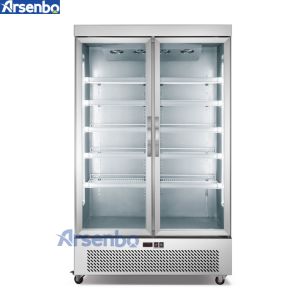 SS304 Glass Door Refrigerator Freezer