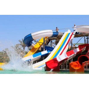 Outdoor Commercial Amusement Park Carnival Ride Fiberglass Water Slide Sets