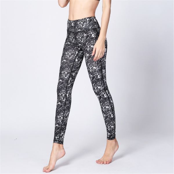 CPG Global Women's Seamless Gym Fitness Floral Black Sport Pants Yoga Leggings HK34