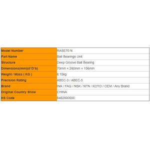 ABEC-5 RASE40 N , RASE70 N Radial Insert Ball Bearings Housed Bearing Units