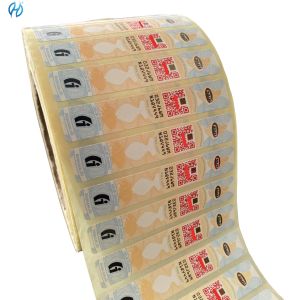 Paper Adhesive Customized Tax Stamp Anti Counterfeit Holographic Security Design