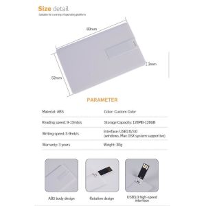 Hot Selling Promotional Credit Card USB Flash Drive with Full Color Printing,