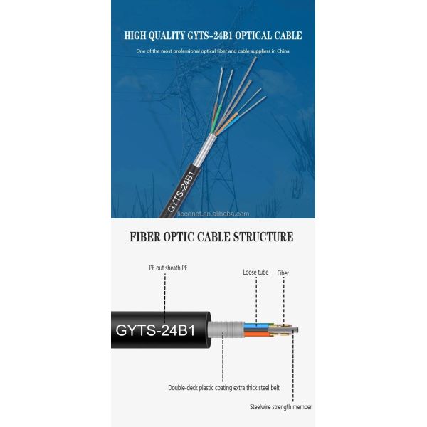 1km 2km G657A G652D Outdoor GJYXCH GYTS Fiber Optic Cable 144 Cores Reinforced by FRP