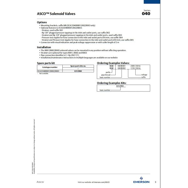 Aluminum Body ASCO 8040 Solenoid Valve Gas Shutoff Valve 2 Way Normally Closed