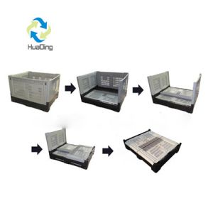 Bulk storage stackable collapsible pallet foldable grid mega plastic pallet box