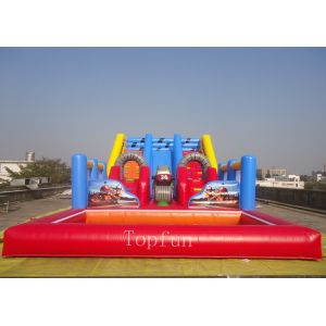 Red Multifunctional Inflatable Water Slide With Obstacles N Pool