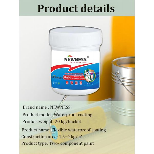 Tio2 MF White Water-based Polyurethane Waterproof Coating for Basement and Concrete Roof