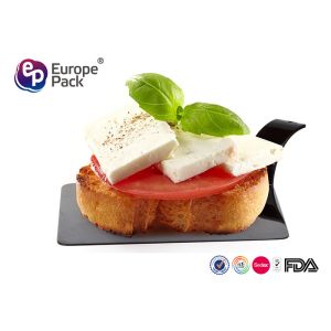 Black Disposable Dessert Plates Ps Material Plastic Pudding Cups