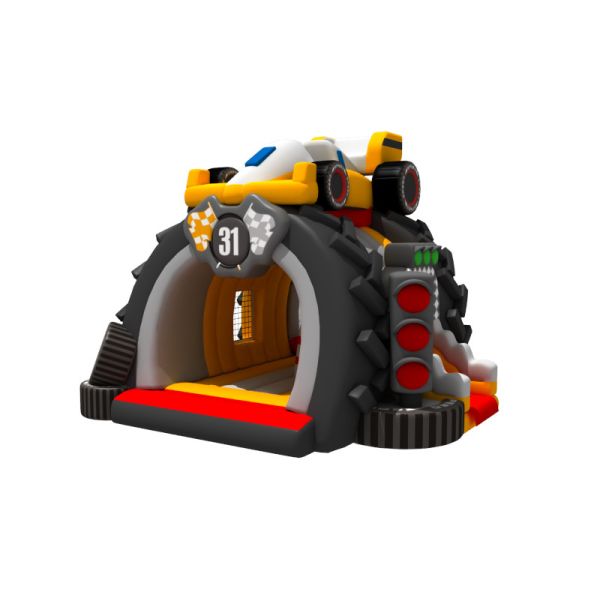 Buy Racing Theme Tarpaulin Inflatable Combos Free Printing Black Tires at wholesale prices