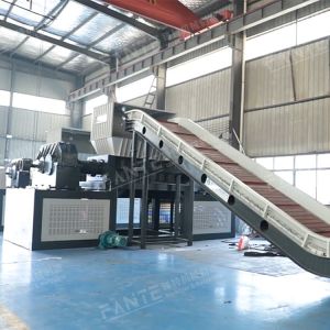 Heavy Duty Industrial Twin Shaft Shredder for Mixed Waste Processing Lines Including WEEE Refrigerators Computers