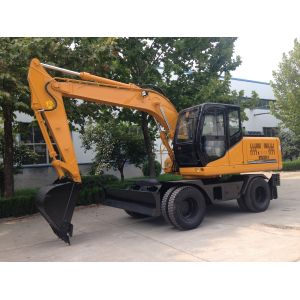 Quality 43.6kw 7t Earth Excavation Machine HT75W With Four Wheel for sale