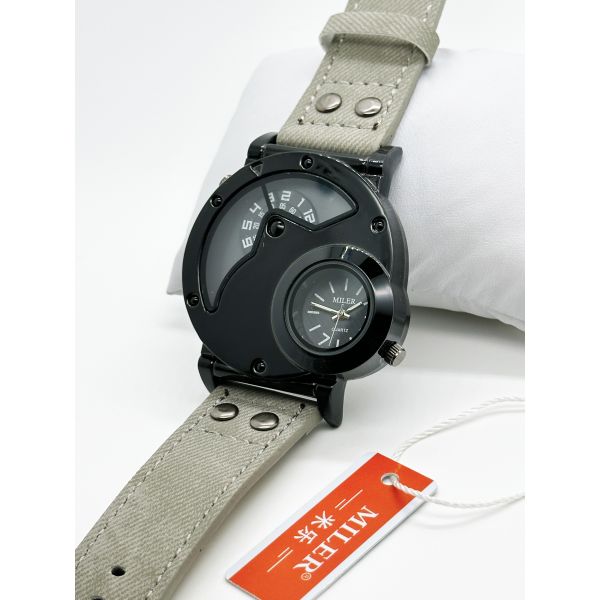 Durable Denim Quartz Wrist Watch Custom Logo With Secure Hook Buckle