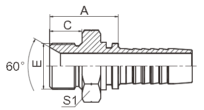 Bonded Seal BSP Hydraulic Fittings , 2 Inch Bsp Fittings 60° Cone Seat