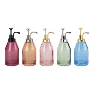 3Pcs Colorful Style Glass Bathroom Accessories Set With Crack Effect And