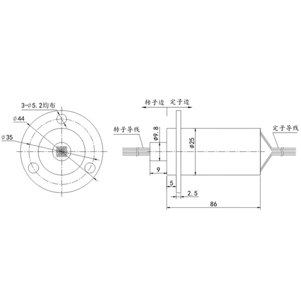 OD 25mm Medium Compact Capsule Slip Ring 1~56 Circuits Signal @2A