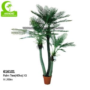 China Silk 2m Faux Palm Plant , Artificial Outdoor Tropical Plants For Decoration on sale
