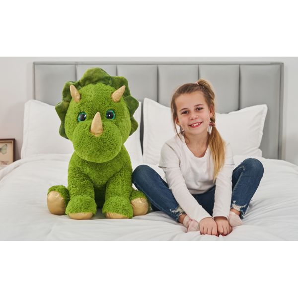 Factory Wholesale Price MORISMOS 24.4 Inch Large Green Triceratops Dinosaur Stuffed Animal Toy Cute Style Gift for Boys Girls