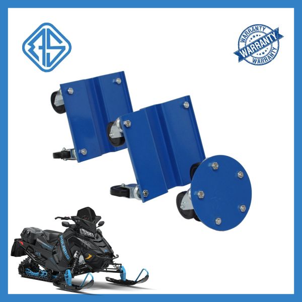 Rectangular Portable Snowmobile Mover Dolly Round 8 Inch Blue Snowmobile Casters