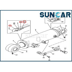 Quality LZ011480 Blade Cylinder Seal Kit Excavator CX145C SR CX130C Case Seal Repair Kit for sale