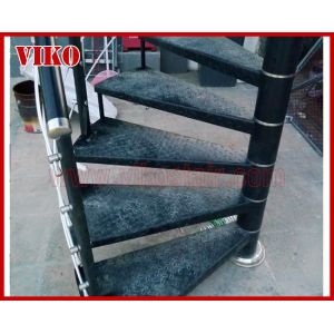 Spiral StaircaseVH29S Spiral Stainless Steel Stair Tread Beech Curved Glass