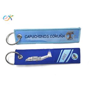 Train Woven Keychain , Embroidery Helicopter Custom Embroidered Keychain