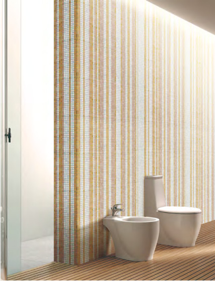 Rest room wall liner mosaic tile recycled glass mosaic pattern customized size and design