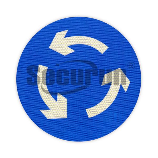 Reflective Lanes Road Roundabout Ahead Sign Aluminum OEM