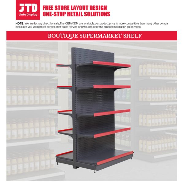 Double-Sided Metal Gondola Shelves for Retail Stores