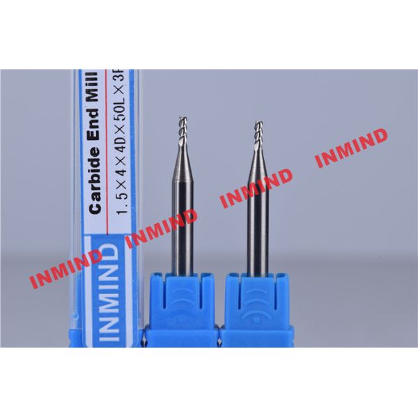 1.5 mm Dia 3 Flute End Mill For Aluminum , Bright Surface 4 mm Cutting Length